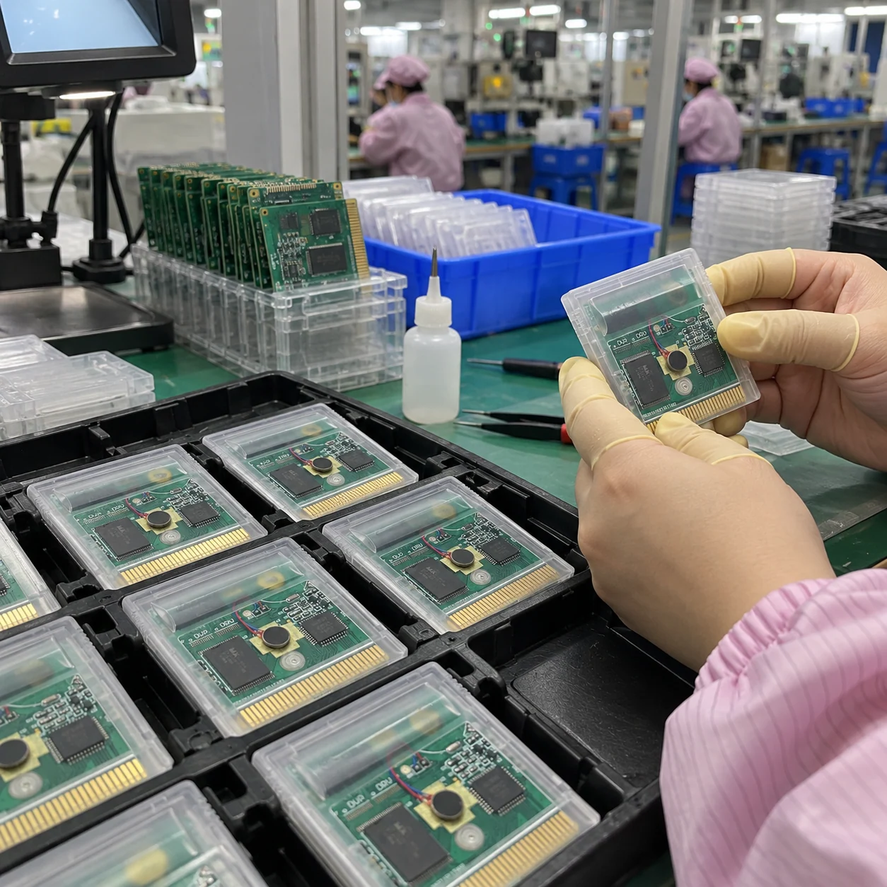 Illustrative clear-cartridge batch handling for assembly-fit review